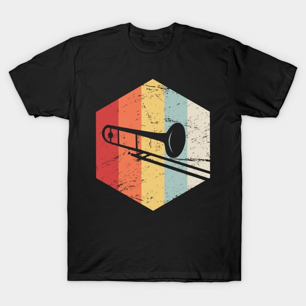 Retro 70s Trombone Marching Band Icon T-Shirt by MeatMan